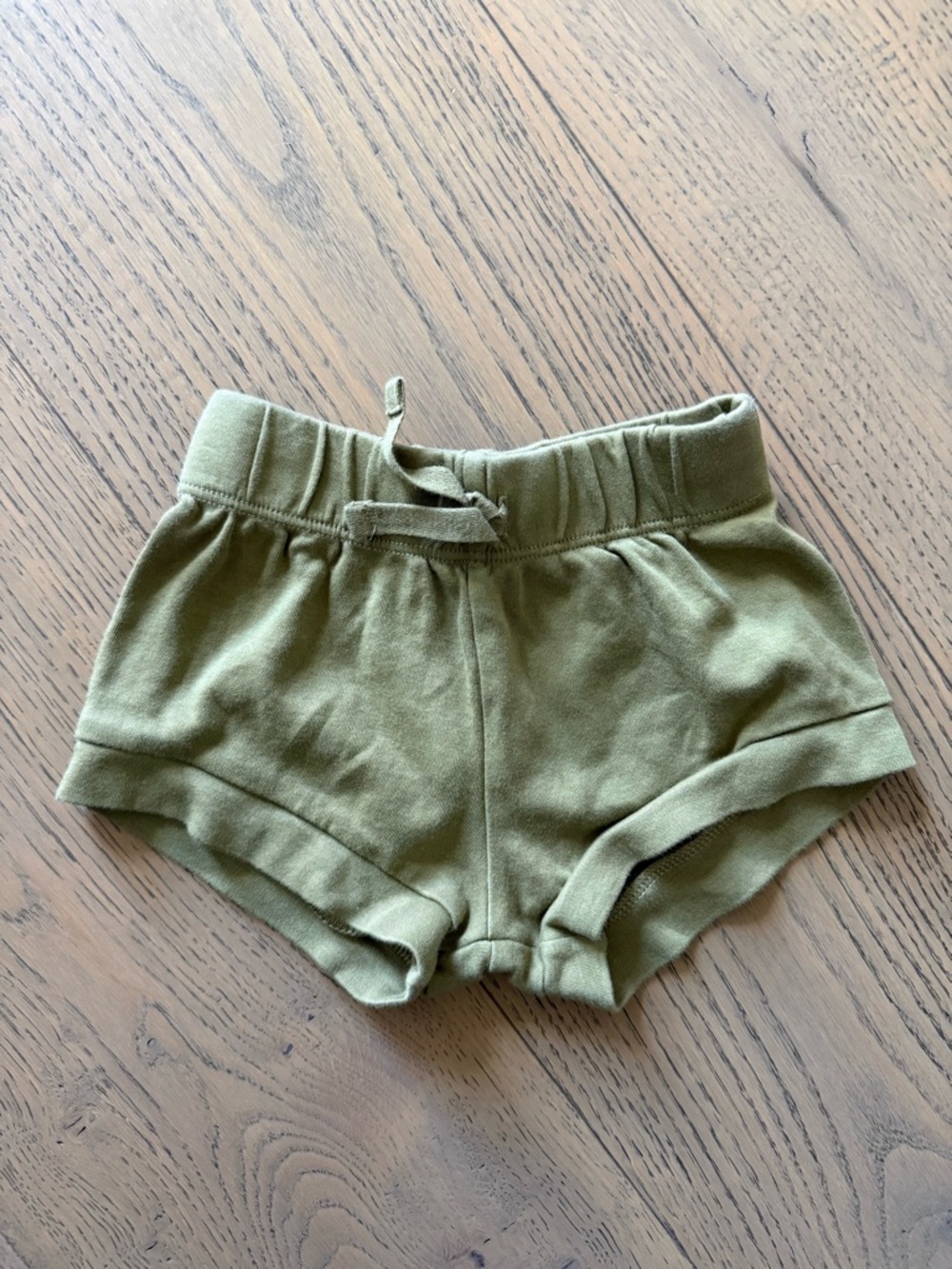 Colored Organics Olive Green Shorts, 6-12 Months
